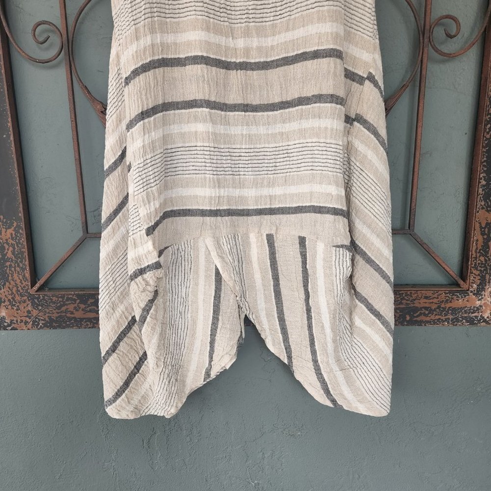 Luukaa Grace Tan, Grey and White Midi Linen Skirt Sz 10 - Picture 4 of 11